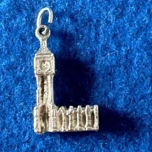 Vintage 925 Sterling Silver England British Big Ben Clock Charm for Bracelet